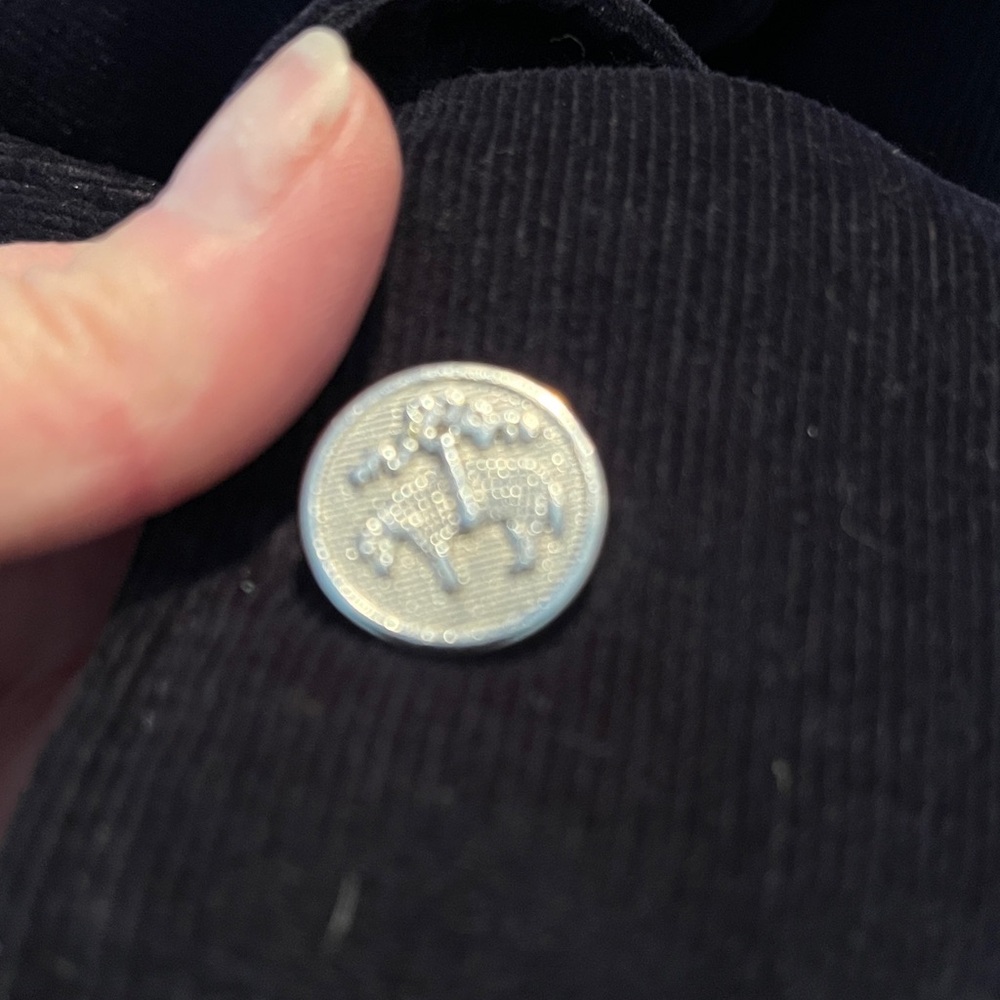 Women’s Navy Corduroy Blazer Silver Button Detail - Picture 3 of 12
